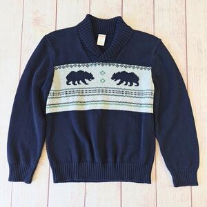 Gymboree bear shawl neck 100% cotton sweater sz M (7/8)